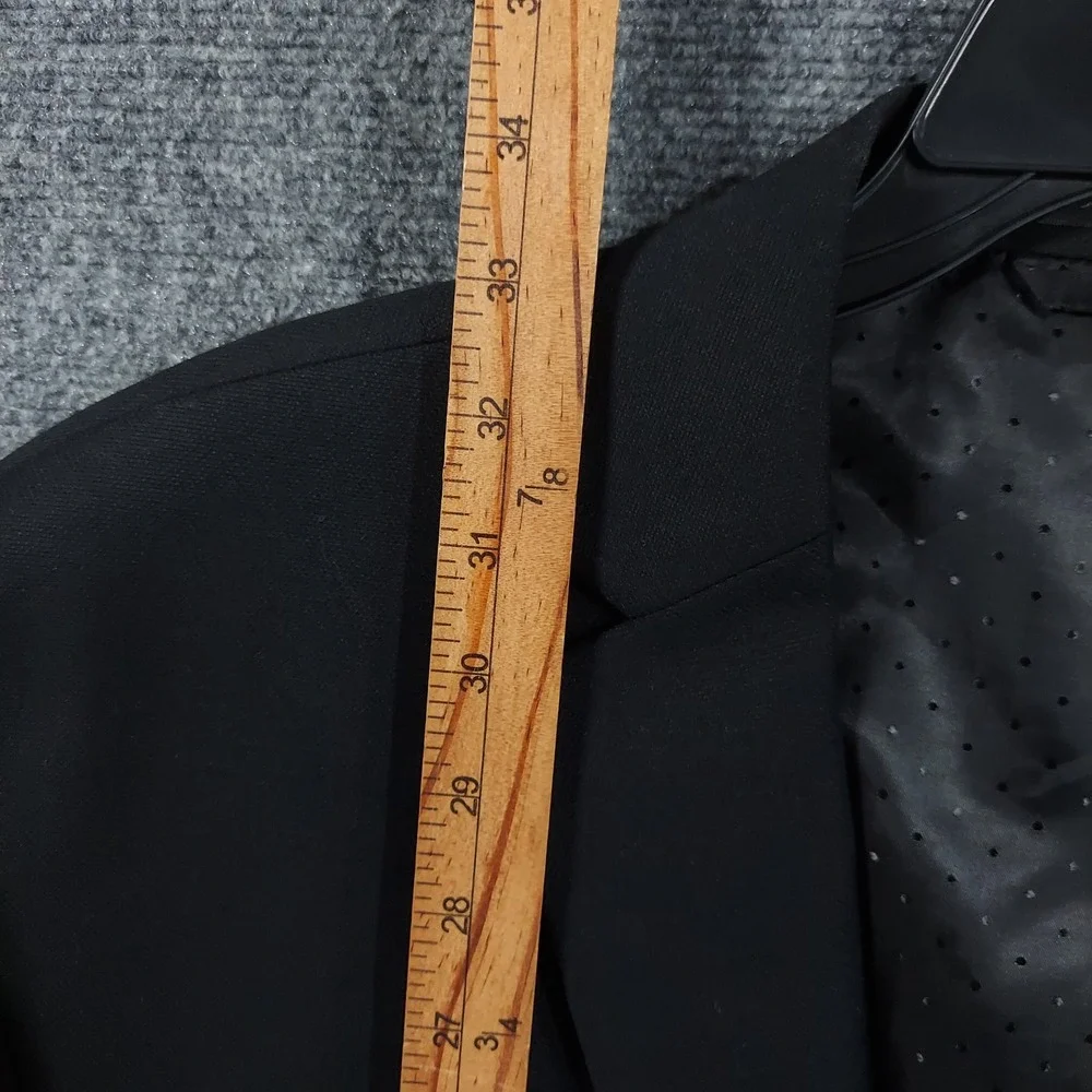 Collection By Michael Strahan Blazer Sport Coat Mens 48L Black Wool Stretch